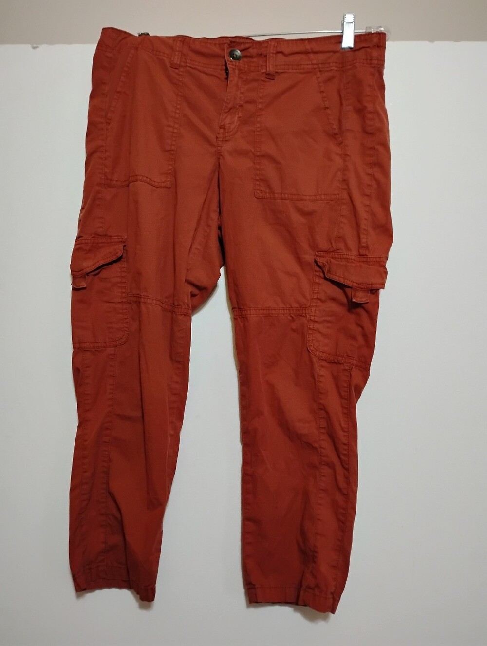 SONOMA Cargo Pants Capris in Rust Orange 95% Cotton 3% Spandex Women 12P